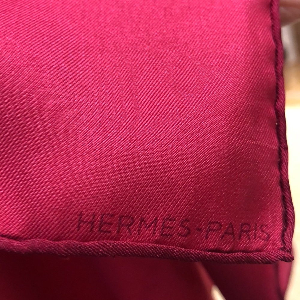 Hermes Pocket Square- magenta